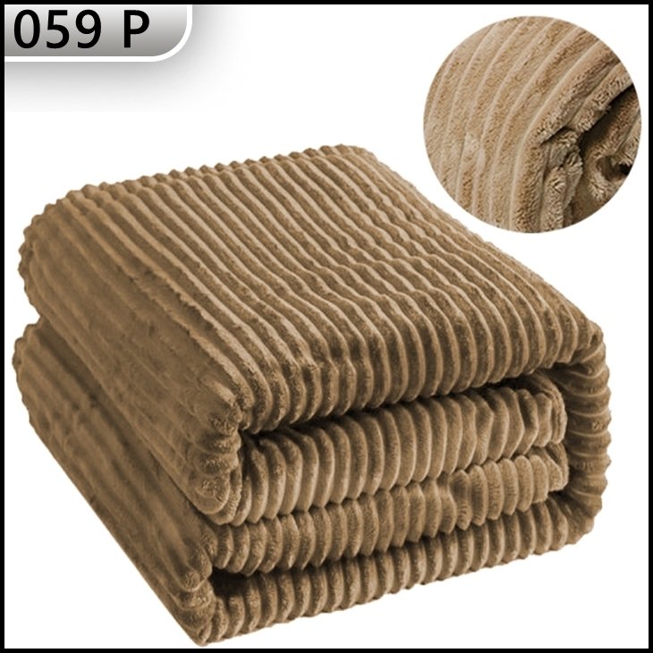 KOC Z MIKROFIBRY 200x220 NARZUTA PRĄŻKOWANY