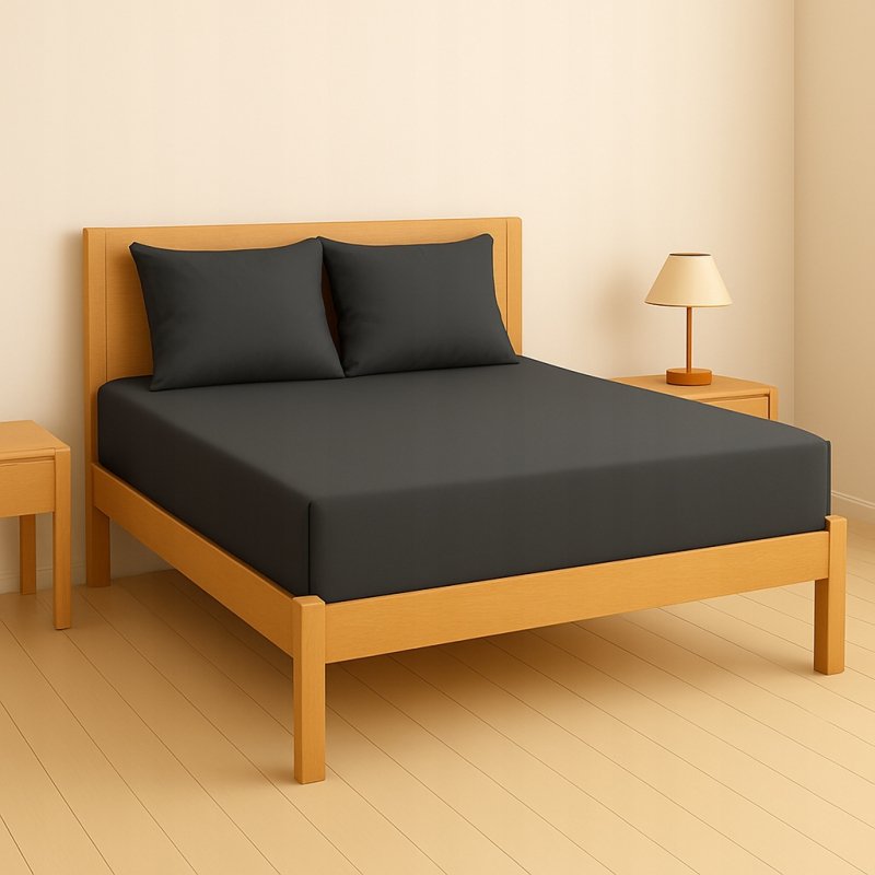 PRZEŚCIERADŁO Z GUMKĄ 180x200 GRAFIT MATERAC ZAKŁADKA DO 25 CM