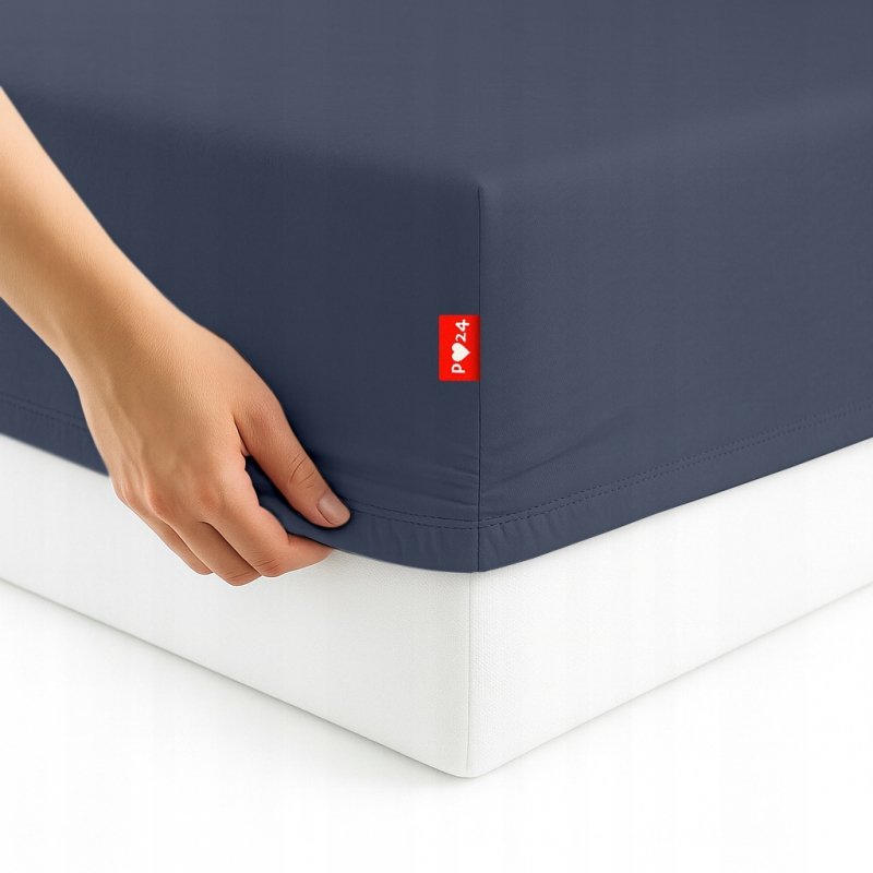 Prześcieradło 220x240 z Gumką GRUBA Bawełna Premium Bok 30 cm Popiel ciemny