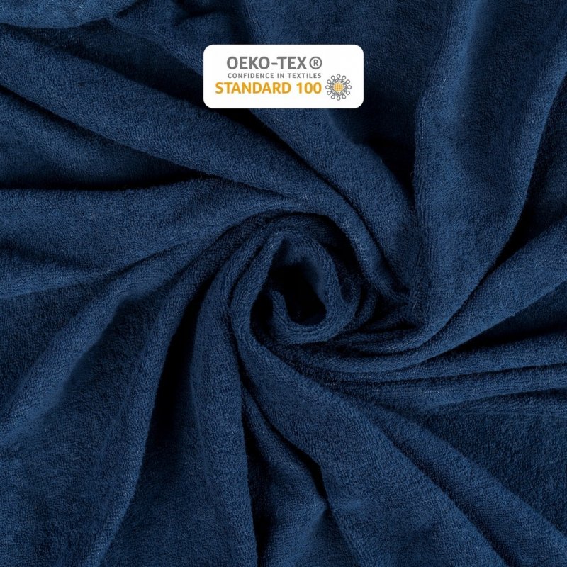 Prześcieradło Frotte z Gumką 140X200 Gruba Bawełna 200g Bok 30 cm granatowy