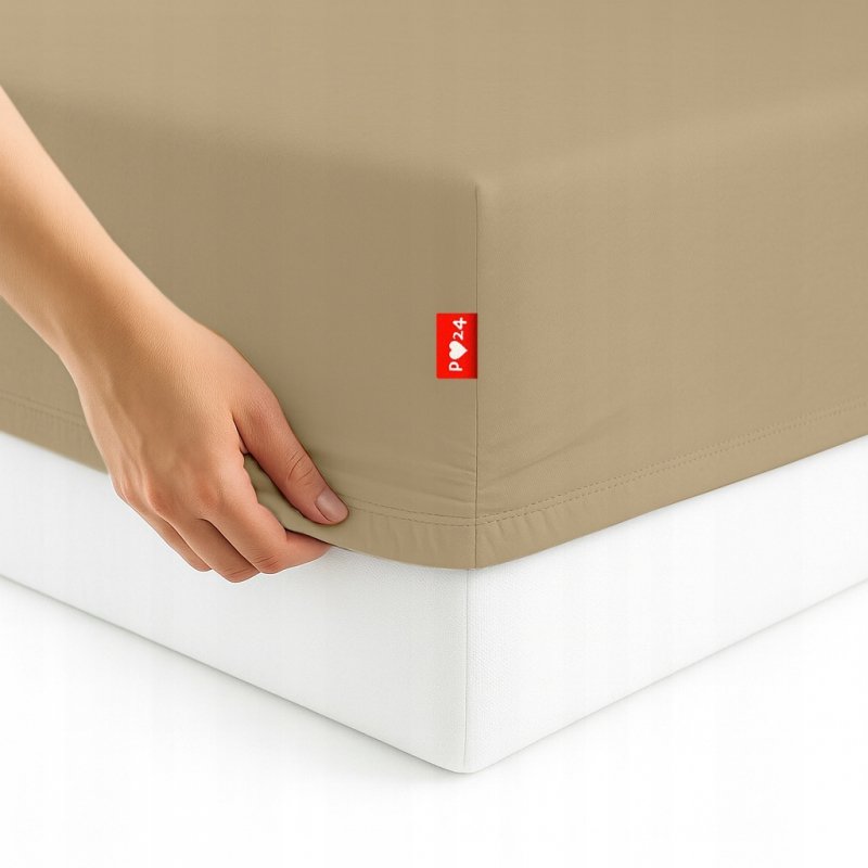 Prześcieradło Jersey z Gumką 100x200 Gruba Bawełna Czesana Bok 30 cm beżowy