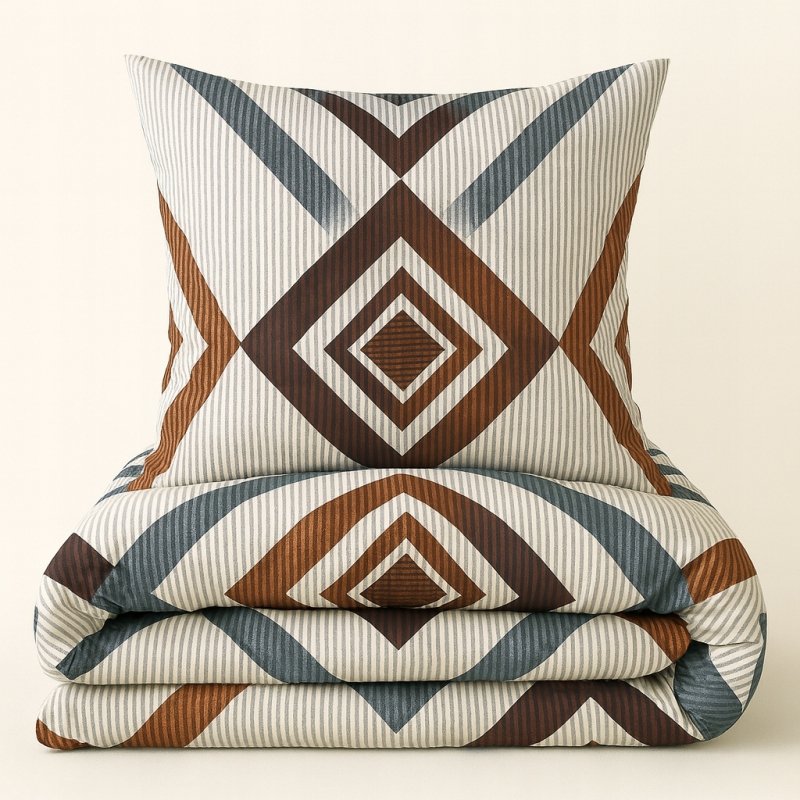 POŚCIEL 160x200 BAWEŁNA KOMPLET POŚCIELI BAWEŁNIANEJ + 2 POSZEWKI WZÓR A-09