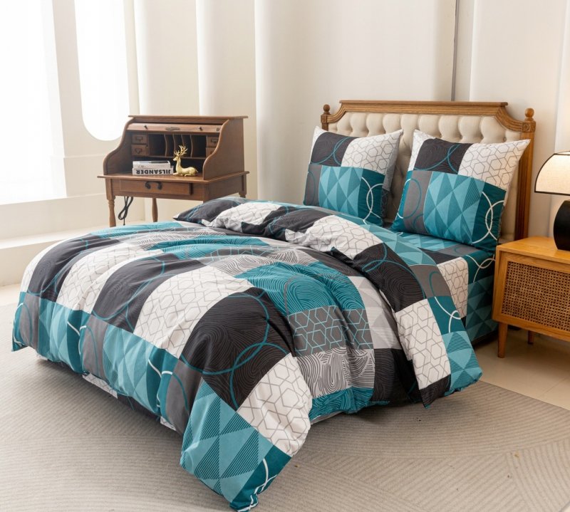 POŚCIEL 160x200 BAWEŁNA KOMPLET POŚCIELI BAWEŁNIANEJ + 2 POSZEWKI A-3055