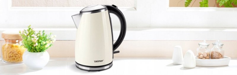 Czajnik elektryczny Zelmer ZCK1274E 2200 W 1,7 l beżowy/brąz stal/krem