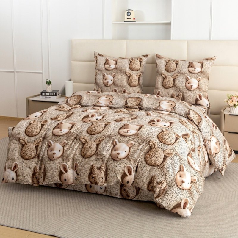 POŚCIEL 140x200 BAWEŁNIANA KOMPLET POŚCIELI + POSZEWKA WZÓR A-3290