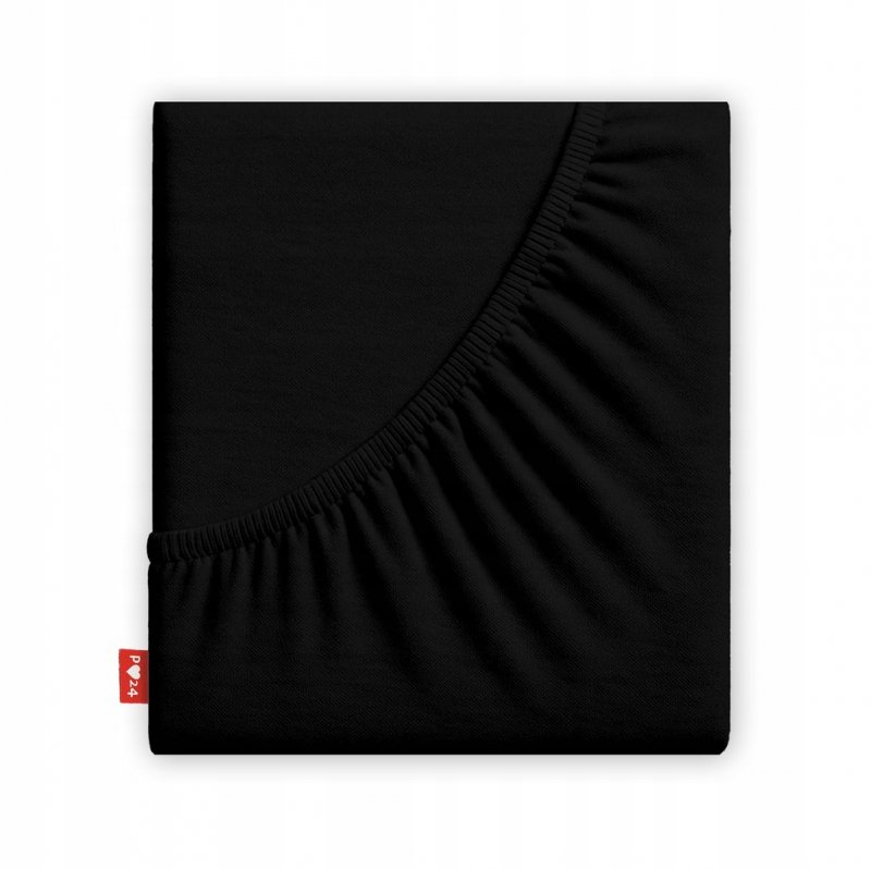 Prześcieradło 160x200 z Gumką GRUBA Bawełna Premium Bok 30 cm Czarny