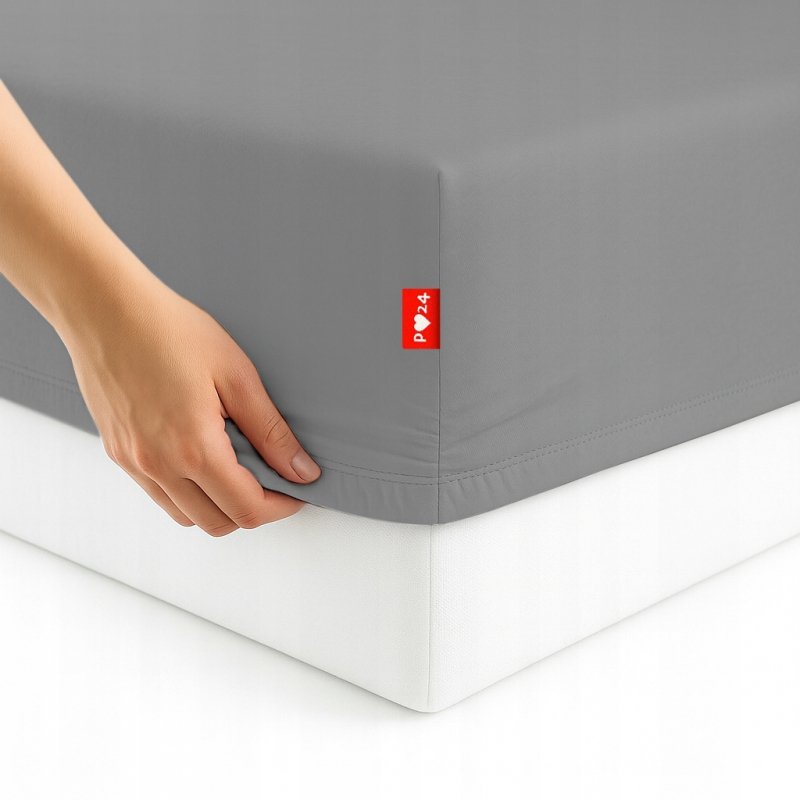 Prześcieradło 120x200 z Gumką GRUBA Bawełna Premium Bok 30 cm Stalowy