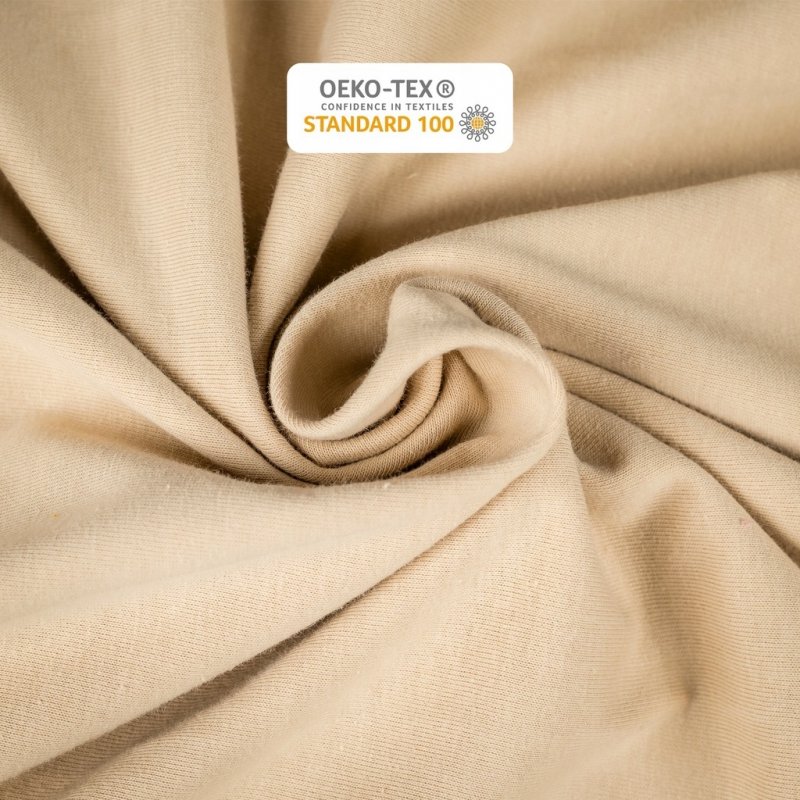 Prześcieradło Jersey z Gumką 160x200 Gruba Bawełna Czesana Bok 30 cm beżowy