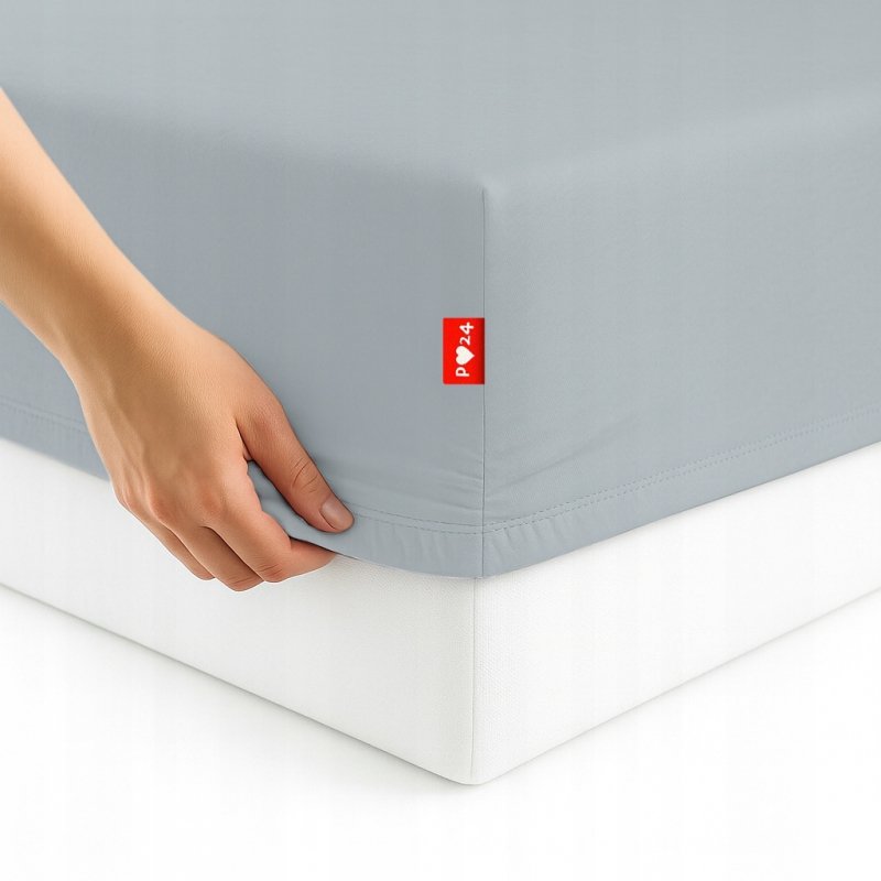 Prześcieradło 220x240 z Gumką GRUBA Bawełna Premium Bok 30 cm Popielaty