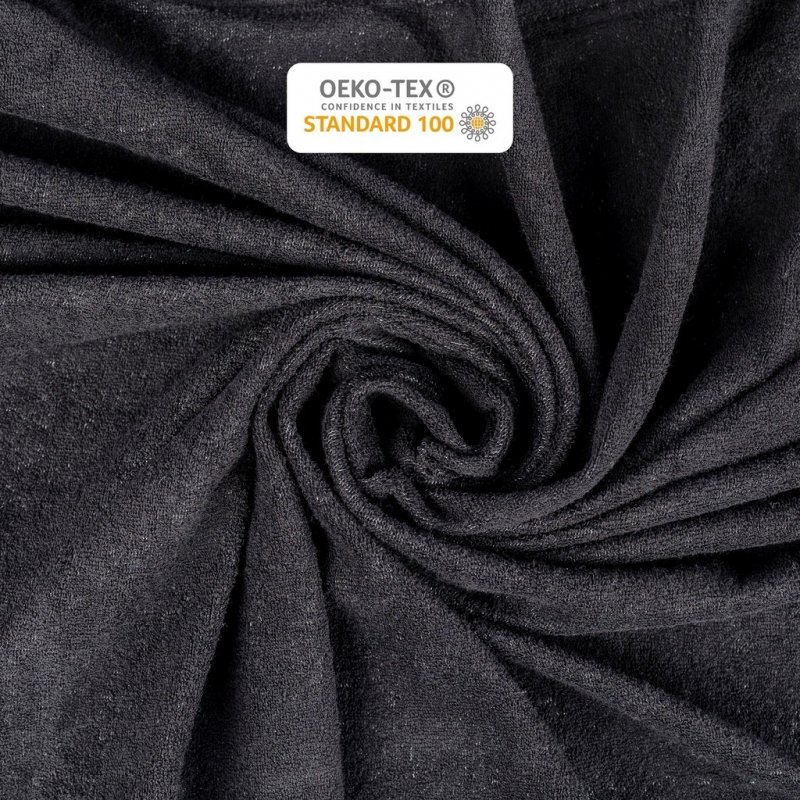 Prześcieradło Frotte z Gumką 120X200 Gruba Bawełna 200g Bok 30 cm czarny