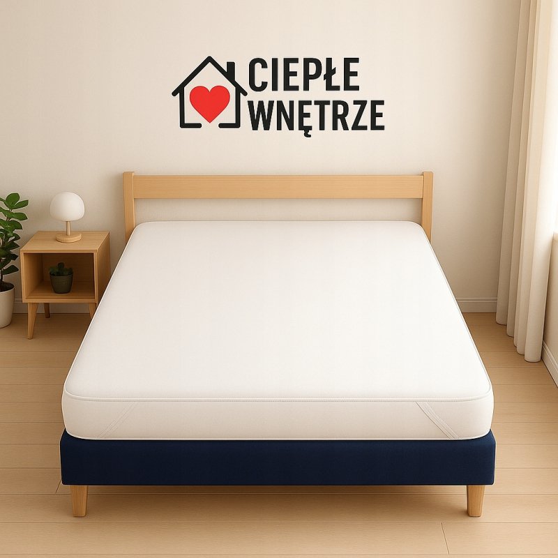 Ochraniacz na materac 200x220 BAWEŁNA WODOODPORNY 90C topper Z GUMKĄ POLSKI