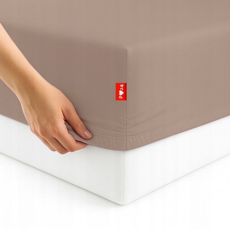 Prześcieradło Jersey z Gumką 100x200 Gruba Bawełna Czesana Bok 30 cm cafe