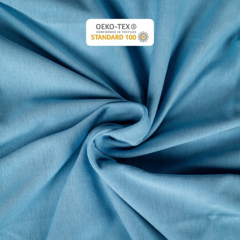 Prześcieradło Jersey z Gumką 90x200 Gruba Polska Bawełna Bok 30 cm błękitny