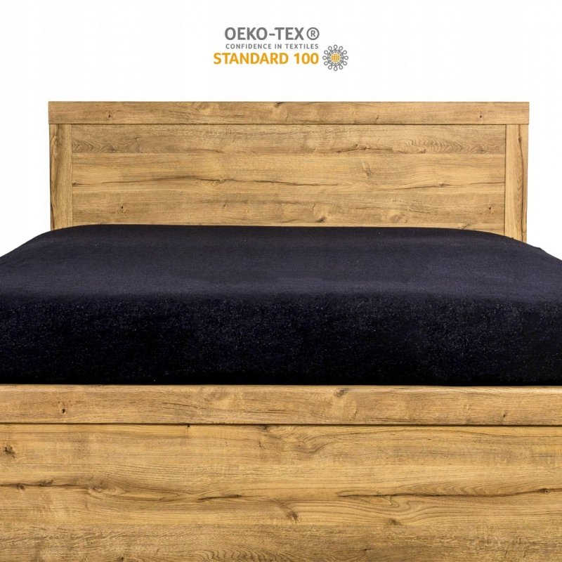 Prześcieradło Frotte z Gumką 160X200 Gruba Bawełna 200g Bok 30 cm czarny