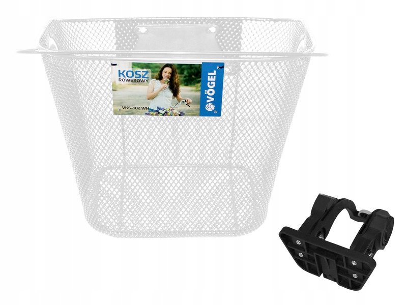Kosz rowerowy przedni Best na click SIWY VOGEL VKS-102WH NA PRZÓD CLICK