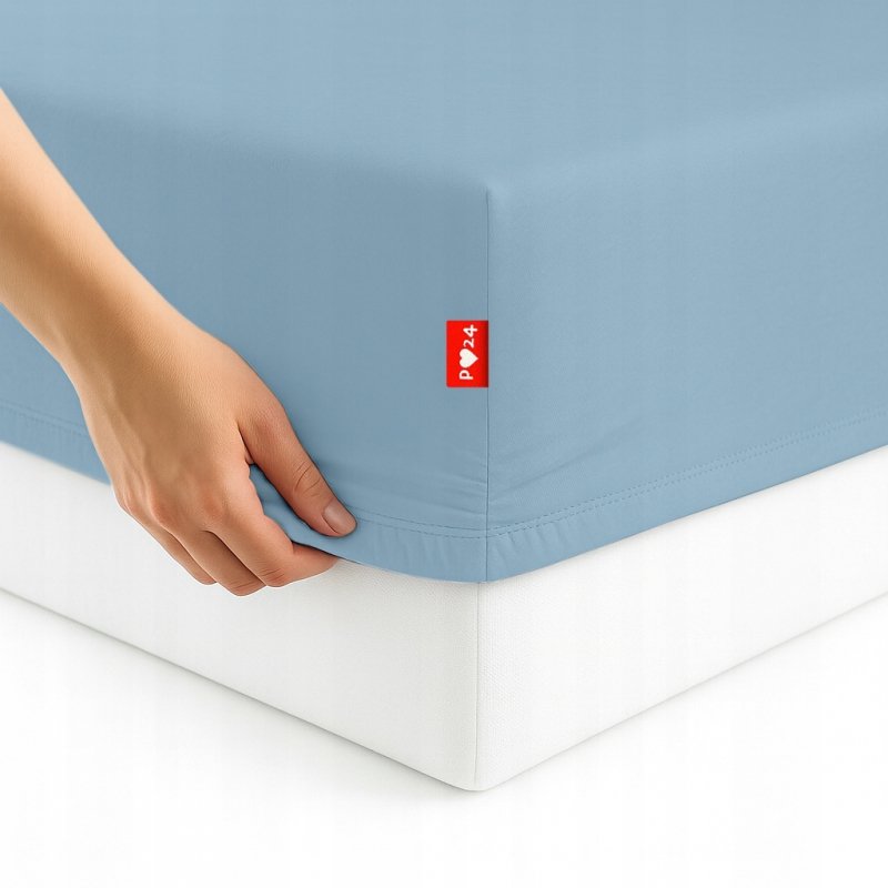 Prześcieradło Jersey z Gumką 100x200 Gruba Bawełna Bok 30 cm błękitny