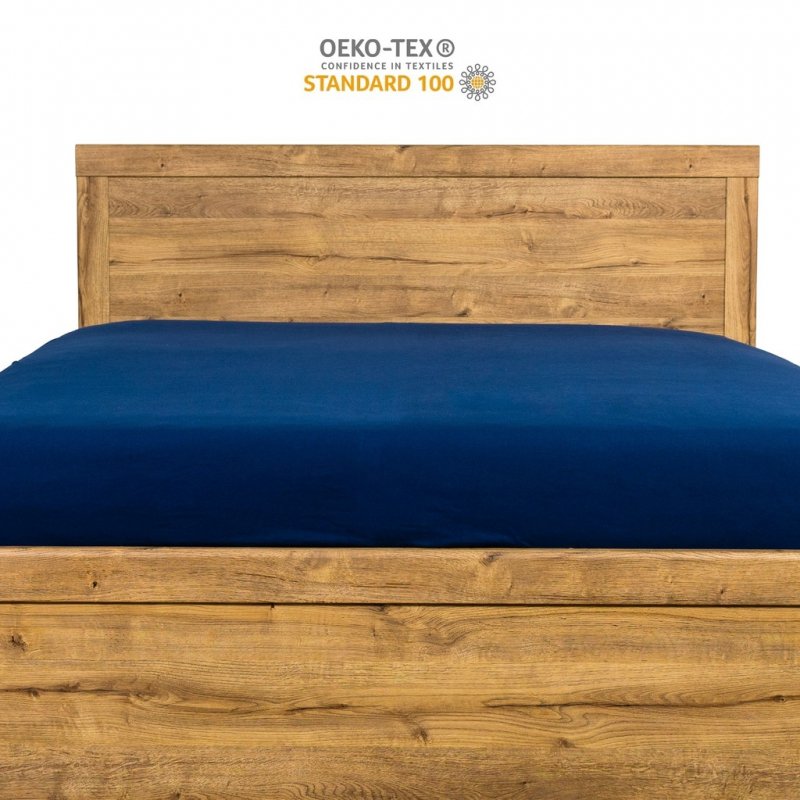 Prześcieradło Jersey z Gumką 140x200 Gruba Bawełna Bok 30 cm granatowy