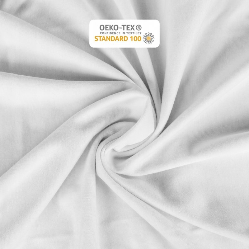 Prześcieradło Jersey z Gumką 200x220 Gruba Bawełna Czesana Bok 30 cm biały