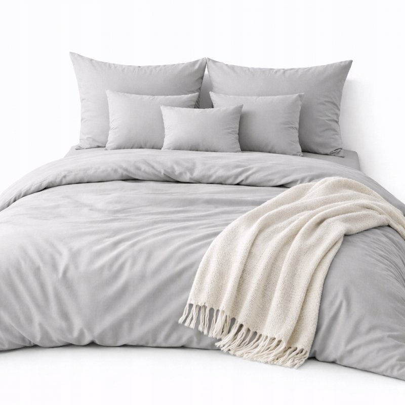 Pościel 200x220 + 2 Poszewki Komplet na Zamek – szary ciemny