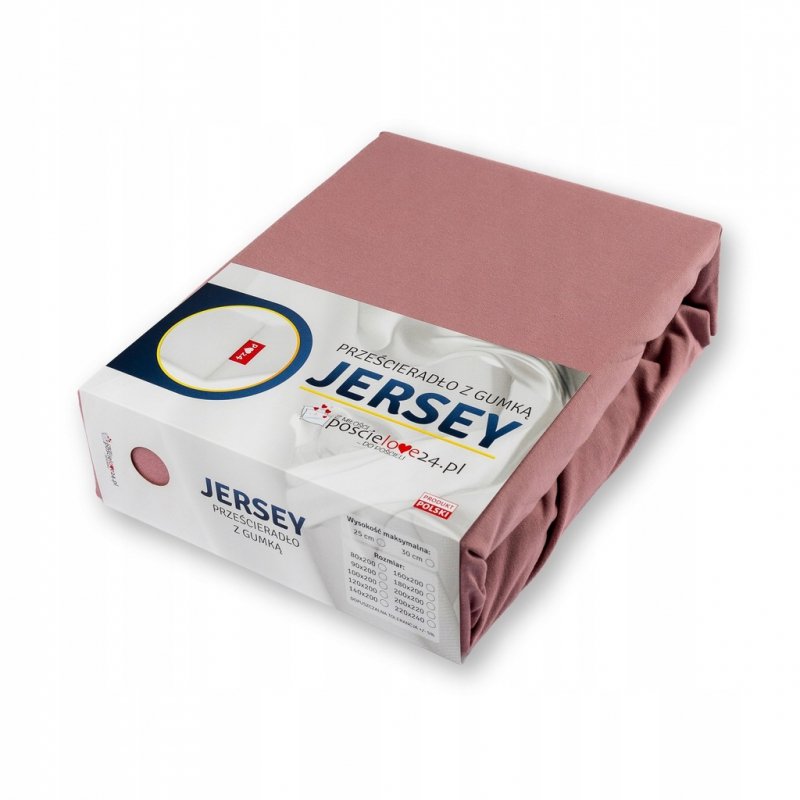 Prześcieradło Jersey z Gumką 80x200 Gruba Bawełna Bok 30 cm paryski róż