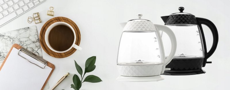 Czajnik elektryczny Szklany Eta Crystal 1,7L 2200W czarny Obrotowa podstawa