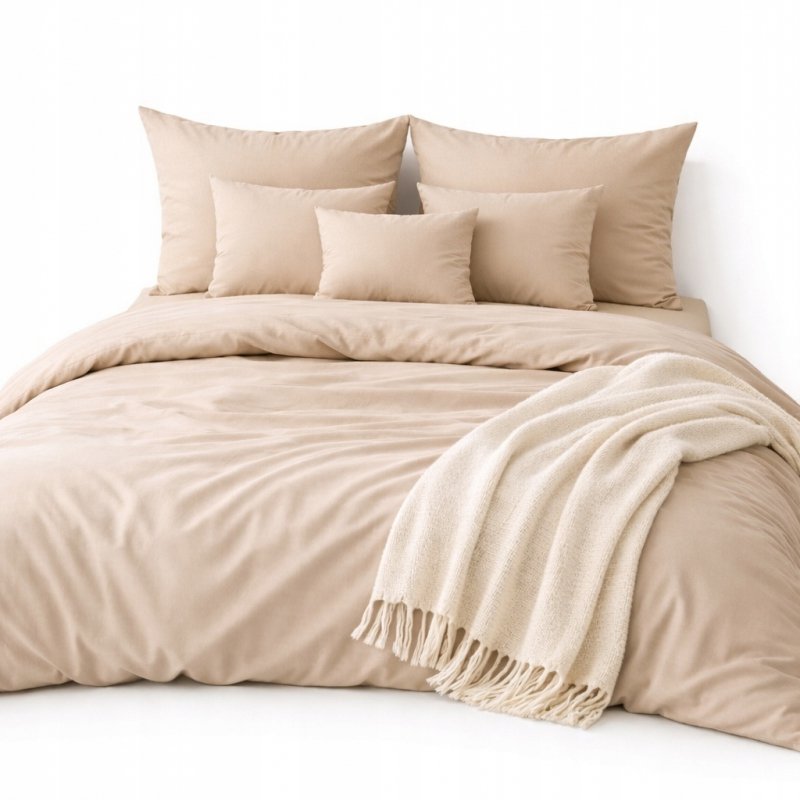 Pościel 160x200 + 2 Poszewki Komplet na Zamek – ciemny beż