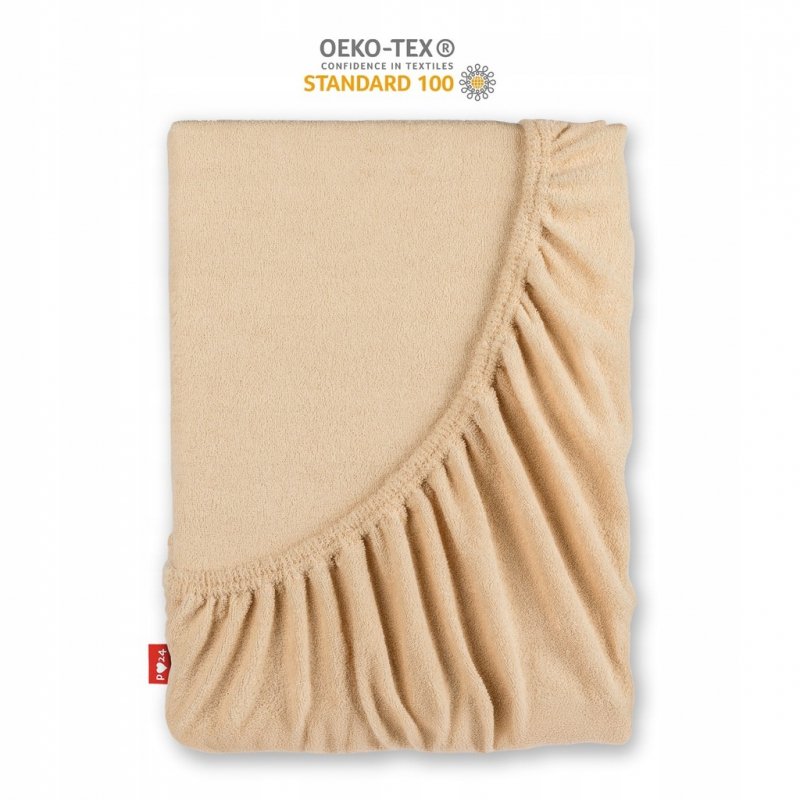 Prześcieradło Frotte z Gumką 120X200 Gruba Bawełna Bok 30 cm cappuccino