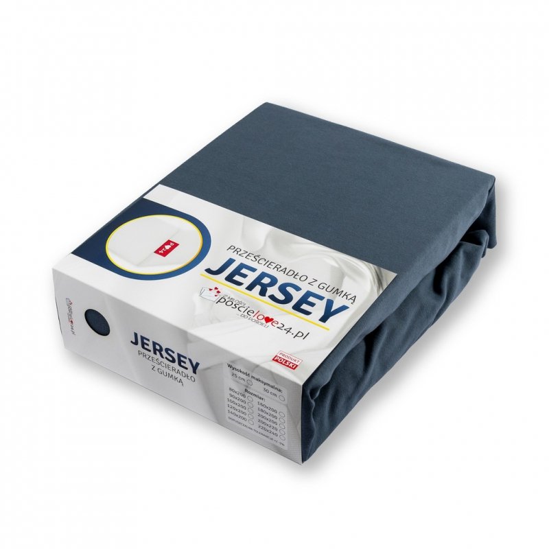 Prześcieradło Jersey z Gumką 200x200 Gruba Bawełna Bok 30 cm popiel ciemny