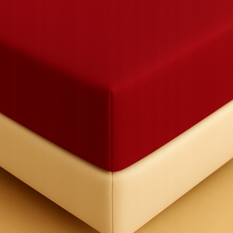 PRZEŚCIERADŁO Z GUMKĄ 140x200 CZERWONY MATERAC ZAKŁADKA DO 25 CM