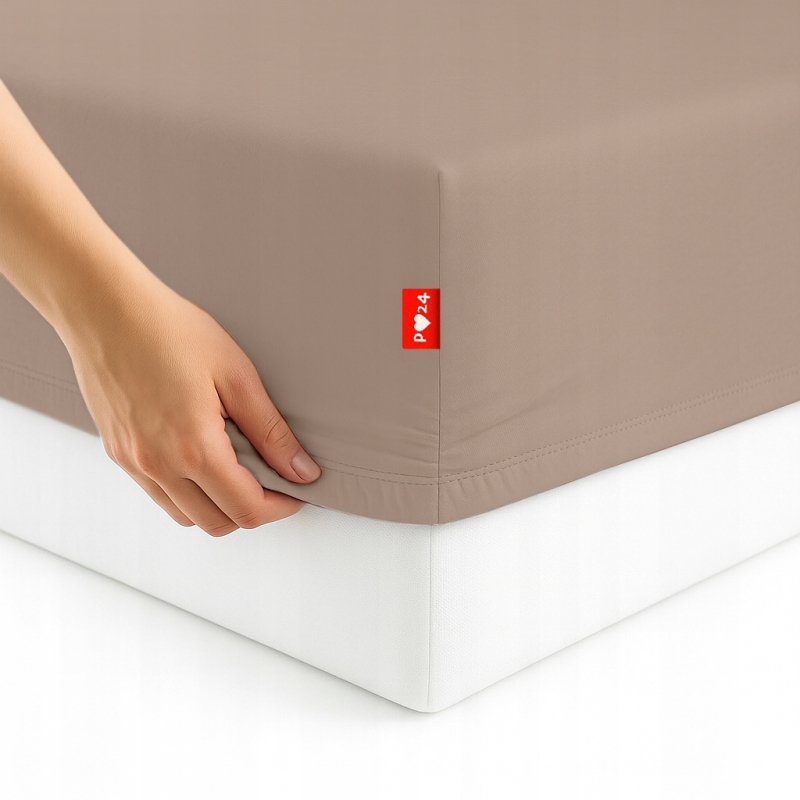 Prześcieradło 160x200 z Gumką GRUBA Bawełna Premium Bok 30 cm Cafe