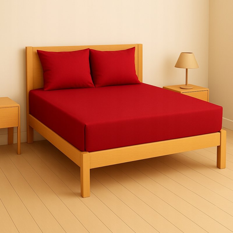 PRZEŚCIERADŁO Z GUMKĄ 80x200 CZERWONY MATERAC ZAKŁADKA DO 25 CM