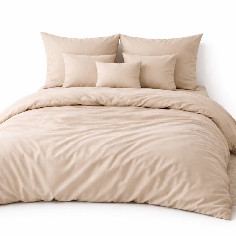 Pościel 160x200 + 2 Poszewki Komplet na Zamek – ciemny beż