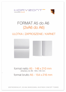 ulotka A5 składana do A6, druk pełnokolorowy obustronny 4+4, na papierze kredowym, 130 g, 200 sztuk  