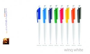 długopis VINQ WHITE do nadruku, nadruk Pantone z palety do wyboru 1+0 - 1000 sztuk