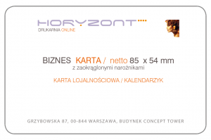 wizytówki foliowane mat, zaokrąglone narożniki 85 x 54 mm lub 90 x 50 mm, druk obustronny, kreda 450 g - 2000 sztuk