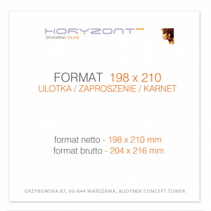 ulotka 198 x 210 mm, druk pełnokolorowy obustronny 4+4, na papierze offsetowym 170 g, 400 sztuk