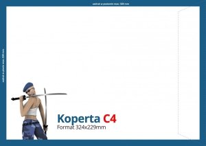 Koperty C4 (324 x 229 mm), Druk jednostronny kolorowy 4+0, Offset 80 g - 300 szt.