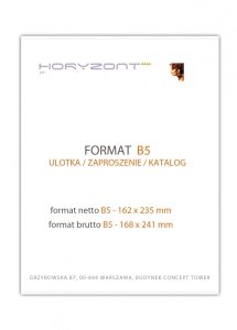 katalog B5, druk pełnokolorowy obustronny 4+4, na papierze kredowym, kreda 130 g, 8 str., 5 sztuk