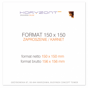 ulotka 150 x 150 mm, ruk pełnokolorowy obustronny 4+4, na papierze kredowym mat 300-350 g, 250 sztuk  