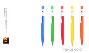 długopis MAXUS COLOR z nadrukiem, 100 sztuk Pantone z palety do wyboru 1+0