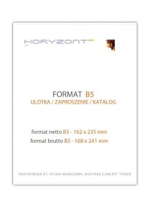 katalog klejony PUR B5, okładka - kreda 250 g + środki 130 g, 60+4 str . okładka foliowana 1+0, 25 sztuk