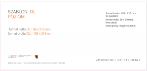 zaproszenie - karta DL, druk dwustronny, kreda 350 g,  dwustronnie foliowane - 250 sztuk