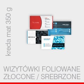 wizytówki foliowane ze złoceniem / srebrzeniem