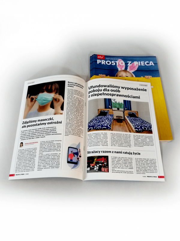 katalog A5, druk pełnokolorowy obustronny 4+4, na papierze kredowym, kreda 130 g, 44 str., 400 sztuk