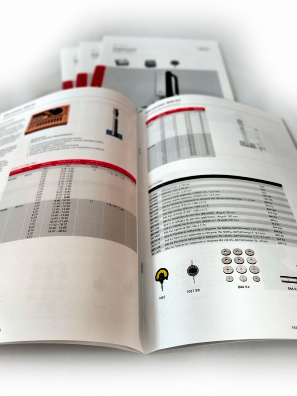 katalog 210 x 210 mm, druk pełnokolorowy obustronny 4+4, na papierze kredowym: okładka 250 g foliowana + środki 130 g, 44 str., 5 sztuk