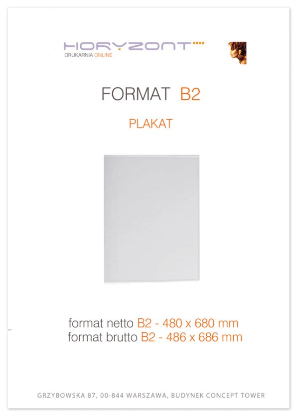 plakat B2, ekspres, druk pełnokolorowy jednostronny 4+0, na papierze kredowym, 250 g - 5 sztuk  