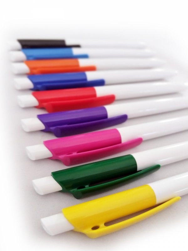 długopis MAXUS WHITE do nadruku, nadruk Pantone z palety do wyboru 1+0 - 300 sztuk