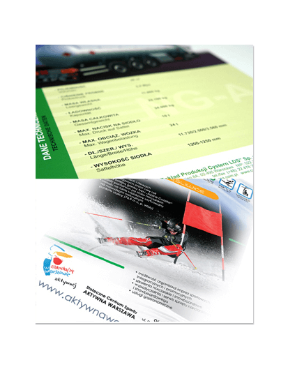 Karty menu, A4 składane do A5, druk pełnokolorowy obustronny 4+4, na papierze kredowym 350 g, 10 sztuk