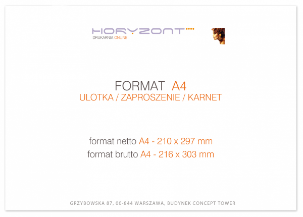 plakat A4 z projektem, druk pełnokolorowy obustronny 4+4, na papierze kredowym, 130 g,  500 sztuk 