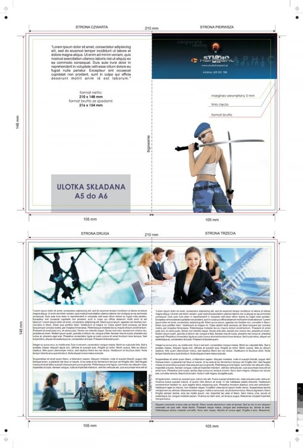 zaproszeni - karta A5, składana do A6, druk dwustronny, kreda 350 g, bez folii 500 sztuk  